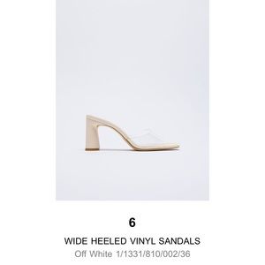 Zara WIDE HEELED VINYL SANDALS - size 6. Worn once!